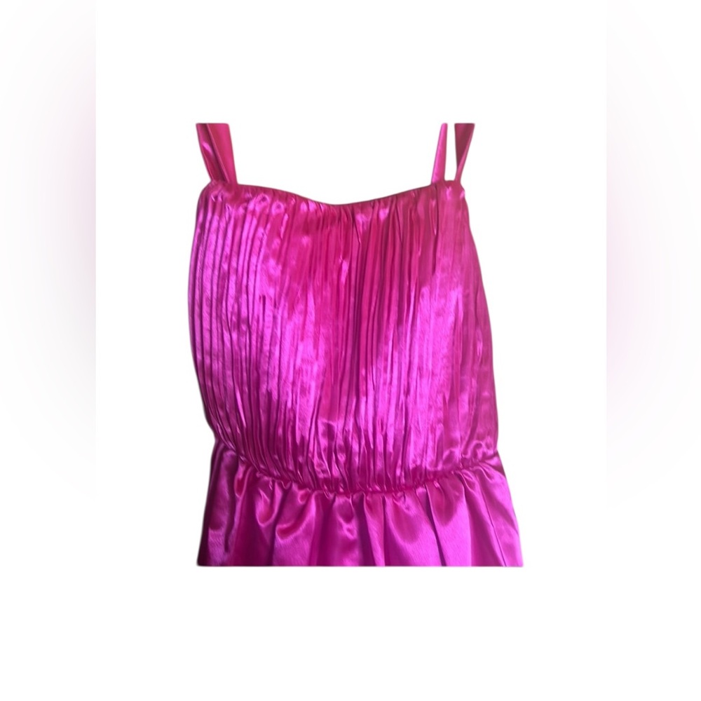 Anthropologie (NWT) HOT Pink Satin Bow statement Dress- - Picture 7 of 11